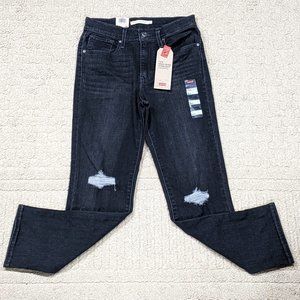 🌸 NWT LEVI'S PREMIUM 724 HIGH RISE STRAIGHT CROPPED JEANS Size 4 W27 🌸